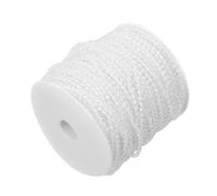 Sosoport Guirlande de Perles en Plastique Blanc 3 Mm, Rouleau de 50 M pour Décoration DIY, Ornements Élégants pour Mariage et Arbre de Noël