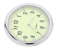 Sosoport Horloge de Voiture Adhésive Mini Horloge de Tableau de Bord Compacte en ABS Argenté Collante pour Intérieur Automobile Design Petit Format pour Voiture et Véhicule