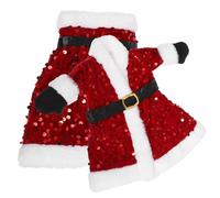 Sosoport Housse de Bouteille Vin Noël Peluche à Paillettes Couvre-Bouteille Décoratif Rouge pour Fête et Table de Noël