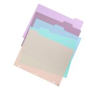 Sosoport Intercalaires A4 à 3 Trous en PP Mat Lot de 5 set de Séparateurs Colorés Pastel Organiseur pour Classeur Onglets Multi-Couleurs pour Bureau École et Agenda