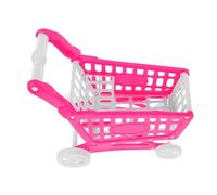Sosoport Jouets Mini Caddie Panier De Jouets Chariot Charrette à Bras Supermarché Panier D'achat pour Tout-Petits Poupée Enfants Mini-Trucs Minuscules Trucs Petit Panier Plastique Rose