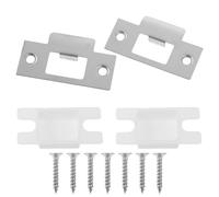 Sosoport Kit de Gâches pour Portes Intérieures en Acier Inoxydable 1-5/8 Pouces Plaques de Renfort et Pêne Dormant 2 Jeux Boîtes et Vis Compatible Portes Bois Kit de Réparation