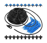 Sosoport Kit D'irrigation Goutte à Goutte pour Plantes, 4 Sorties, Bleu | Pvc et Pp, Économie D'eau, Gestion Automatisée, pour Semis, Jardin et Parterre de Fleurs