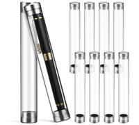 Sosoport Lot de 10 Étuis Cylindriques Transparents en Acrylique Robuste pour Stylos à Bille Plumage et Gel Boîte de Rangement Compacte et Résistante pour Bureau École et Usage