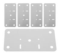 Sosoport Lot de 10 sets de Plaques de Réparation de Charnière en Acier Inoxydable 085 MM d'Épaisseur 6 Vis Kit de Renfort pour Porte d'Armoire Cuisine Fixation Stable et Réparation
