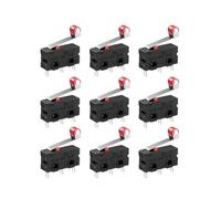 Sosoport Lot de 12 Micro-interrupteurs Noirs Spdt 250v 5a Levier à Galet et Action Momentanée pour Contrôle Industriel Fiable