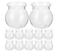 Sosoport Lot de 12 Vases Hydroponiques Ronds en Plastique Léger pour Micro-Paysage, Faciles à Nettoyer, pour Mousse et Cactus, Idéal pour Bureau ou DIY