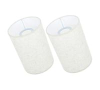 Sosoport Lot de 2 Abat-Jour Ronds en Lin Naturel Petit Format Tambour pour Lampadaire E27 Abat-Jour d'Intérieur Vintage Beige Bambou Diffuseur de Lumière Douce pour Salon et Chambre
