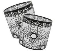 Sosoport Lot de 2 Abat-Jours Métalliques Noirs à Motifs Géométriques Abat-Jour de Rechange E27 pour Lampe de Table Protecteur de Lampe Décoratif pour Intérieur Restaurant et Hôtel