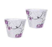 Sosoport Lot de 2 Abat-Jours Suspendus en Tissu Imprimé 1Ère Couleur Diamètre Bas 22 CM pour Lampe de Table et Lampadaire Protection la Poussière Éclairage Chaleureux pour Salon et