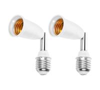 Sosoport Lot de 2 Adaptateurs Douille E27 Rotatifs à 360° avec Rallonge Réglable Convertisseur de Lumière Compatible LED et Ampoules Classiques Support Flexible pour Éclairage Maison