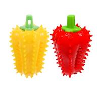 Sosoport Lot de 2 Balles Distributeurs de Nourriture pour Chien en TPR Forme Piment à Mâcher Stimulant L'odorat et Favorisant la Mastication pour Chiens