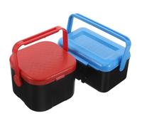 Sosoport Lot de 2 Boîtes à Appâts Vivants Grandes Bleues Boîtes de Rangement Respirantes en Plastique 13X9X6 CM et 10X10X75 CM Adaptées Leurres de Pêche en Extérieur
