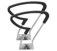 Sosoport Lot de 2 Bras de Rechange pour Chaises de Bureau Pivotantes Accoudoirs en Plastique Noir Anneaux de Fixation et Visserie Accessoires Compatibles pour Remplacement D’Accoudoirs