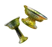 Sosoport Lot de 2 Coupes D'offrandes en Verre pour Temple, Bol Bouddhiste à Pied, Set Multi-usage, Coupe D'eau du Temple, Bol Délicat pour Prière et Décoration Intérieure Zen