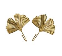 Sosoport Lot de 2 Crochets Muraux en Fer Doré et Argenté Forme Feuille de Ginkgo Décoratifs et Légers pour Manteaux Chapeaux et Rangement pour Entrée Chambre et Salon Style Nordique