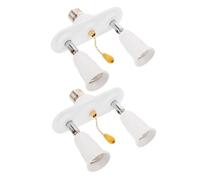 Sosoport Lot de 2 Douilles à Chaînette E27/e26 en Plastique Léger, Support à Visser Multi-angles, Adaptateur de Base pour Lampe de Table et Lampadaire, Remplacement Interrupteur à Tirette,