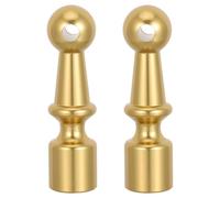 Sosoport Lot de 2 Embouts de Rambarde Métalliques Dorés, Connecteurs pour Armoires Vitrées Diamètre de Trou 5mm, Supports Décoratifs Gourde pour Meubles en Verre, Quincaillerie