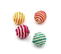 Sosoport Lot de 2 Jouets pour Chat en Boules de Sisal pour Chatons Jouets pour Animaux de Compagnie à Gratter Et à Mordre pour S'amuser