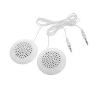 Sosoport Lot de 2 Mini Haut-Parleurs Portables Blanc avec Prise Jack 35 MM Compact et Léger pour Oreiller Musique Stéréo pour Voyages Bureau et Chambre Son Clair et Solide