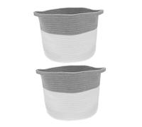 Sosoport Lot de 2 Paniers de Rangement en Corde de Coton Panier à Jouets Rond Organisateur Multifonctionnel Rangement pour Bébé et Maison