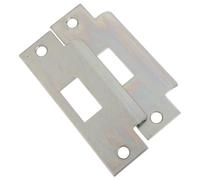 Sosoport Lot de 2 Plaques de Gâche Métallique pour Serrure de Porte Intérieure, Dimensions 12,2 X 4,8 Cm, Acier Solide, Accessoire de Remplacement Compatible pour Pêne Dormant, de Bruit,