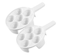 Sosoport Lot de 2 Plats à Escargots en Céramique Blanche, Petit Format, Poignées Ergonomiques, Support Cuisson Multi-compartiments, Adapté Maison et Restaurant, Compatible Four et Grill