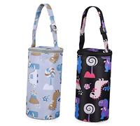 Sosoport Lot De 2 Pochettes Isothermes pour Biberons De Bébé, Motif Dessin, Transport, Compatible Biberons Classiques, Tissu Oxford Extérieur Et Coton Intérieur, pour Poussette Et Paquet à