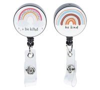 Sosoport Lot de 2 Porte-Badges Rétractables Pinces Crocodiles Enrouleurs Télescopiques Colorés Arc-en-Ciel Porte-Cartes de Visite pour Infirmières Accessoires Pratiques pour Badge