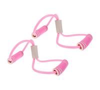 Sosoport Lot de 2 Set de Bandes Élastiques de Musculation de 8 Poignées Antidérapantes Latex Haute Résistance Couleur Rose pour Pilates Yoga et Entraînement Fitness à Domicile