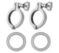 Sosoport Lot de 2 sets de Colliers de Serrage Robustes en Acier Inoxydable 304 Pince à Broche Unique 505 MM avec Joint en Silicone Haute Température Raccord Sanitaire Tri Clamp pour
