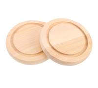 Sosoport Lot de 2 Socles en Bois Naturel 10 CM Cloche en Verre Transparent pour Fleurs Éternelles Base de Dôme Décorative Polyvalente pour Plantes et Objets Décoration Intérieure Maison