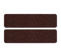 Sosoport Lot de 2 Tapis D'escalier Autocollants Antidérapants à Bandes, Tapis de Marchepieds Ménagers en Couleur Café, Lavables et Adaptés aux Zones à Fort Passage pour Sécuriser Vos