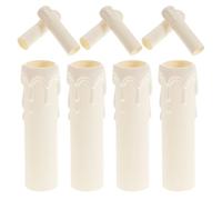 Sosoport Lot de 20 Manchons de Douille de Bougie en Plastique Blanc Diamètre 25 MM X 100 MM Tubes Résistants pour Lustres Accessoires Décoratifs Imperméables pour Éclairage Vintage