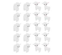 Sosoport Lot de 20 Mini Figurines D’agneaux en Résine Robustes, 1er Modèle Debout 2e Modèle Regard Arrière, Décor Miniature pour Jardin, Terrarium, Bureau et Loisirs Créatifs