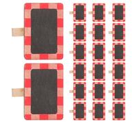 Sosoport Lot de 20 Mini Pinces pour Tableau Noir en Bois Clips de Mémo Compacts Surface Ardoise pour Écrire à la Craie Accessoires Multifonctions pour Bureau Maison et École Support