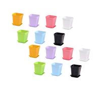 Sosoport Lot de 20 Pots De Fleurs Carrés De 10 Cm De Large Plateaux en Plastique Couleur Aléatoire pour Petites Plantes Dintérieur