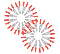Sosoport Lot de 24 Pinces Crocodile Électriques Isolées Rouges Poignée Double à Ressort pour Test Électrique Kit de Pinces Crocodile sans Fils Outils de Serrage pour Tests et Maintenance