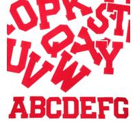 Sosoport Lot de 26 Écussons Thermocollants de Lettre Rouge en Broderie Éponge, Patchs Adhésifs pour Vêtements, Décorations DIY pour Chaussettes et Paquet