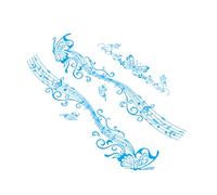 Sosoport Lot de 3 Autocollants Latéraux de Voiture Bleus Partitions Musicales Autocollants Imperméables Résistants à la Chaleur pour Pare-Chocs Décoration Extérieure pour Personnaliser