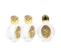 Sosoport Lot De 3 Bouteilles d'eau Bénite en Verre Transparent, Récipient d'eau De Bénédiction Rechargeable, Petite Bouteille Décorative pour Baptême Et Usage Religieux