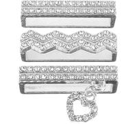Sosoport Lot de 3 breloques décoratives en métal avec strass pour bracelet Watch, anneaux miniatures en trois couleurs cœur, accessoires légers et personnalisables pour montre connectée