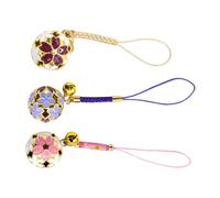 Sosoport Lot de 3 Lanières pour Téléphone Pendentifs en Émail Creux Motif Fleur de Cerisier Cordons Colorés Violet Aubergine Blanc Violet et Blanc Rose Accessoires Décoratifs pour