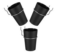 Sosoport Lot de 3 Sets de Sets de Ensembles Godets de Rangement Noirs en Abs et Fer Crochets pour Panneau Perforé, Organisateur Multifonctionnel pour Petits Objets Bureau ou Atelier