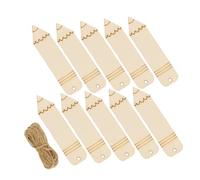 Sosoport Lot de 30 Marque-pages en Bois Forme Crayon 5x1,5cm Corde de 15m à Personnaliser DIY Décoration Artisanale Bureau Scolaire Lecture