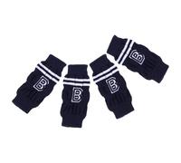 Sosoport Lot de 4 Chaussettes Antidérapantes en Coton pour Petits Chiens XL, Protège-Pattes Confortables Bleu Foncé à Motifs Lettres, pour Intérieur et Extérieur