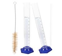 Sosoport Lot de 4 Cylindres Gradués en Verre 100 Ml Base Ronde, Pipette et Brosse de Nettoyage, Résistance Chimique Renforcée, Équipement de Laboratoire pour Mesure Précise et Manipulation
