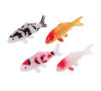 Sosoport Lot de 4 Figurines Miniatures de Carpes Koï Artificielles Décoration Aquarium et Bassin, Poissons Rouges Flottants en Plastique, Couleurs Variées, Mini Taille pour Micro-paysages