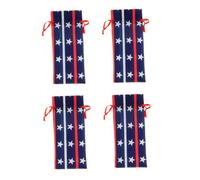 Sosoport Lot de 4 Housses de Bouteille de Vin en Velours Décoration Drapeau Américain Fête de L’indépendance Ornement à Vin Rouge Emballage Présent Festif pour Maison