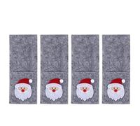Sosoport Lot de 4 housses de vaisselle de Noël pour fourchette - Père Noël | Housse de fourchette de Noël avec motif festif, porte-couverts en tissu pour fêtes de vacances, tables à manger et événements